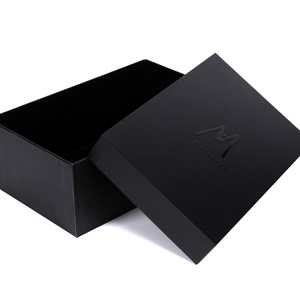 High quality cardboard shoe gift box empty black shoe box packaging custom shoe boxes with logo packaging