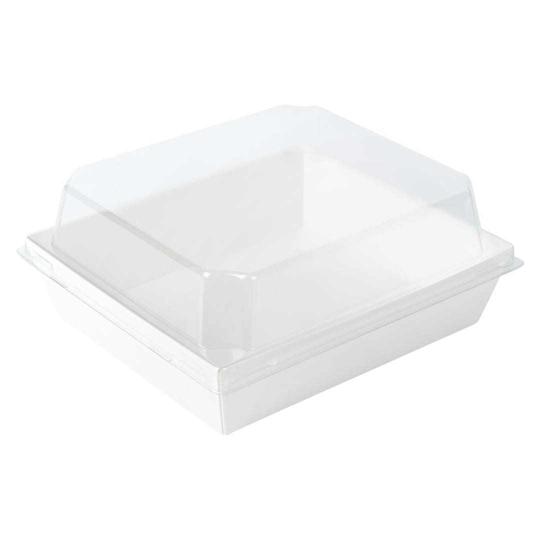 Large fruit sushi salad paper box lunch food tray disposable take away food containers with clear lid