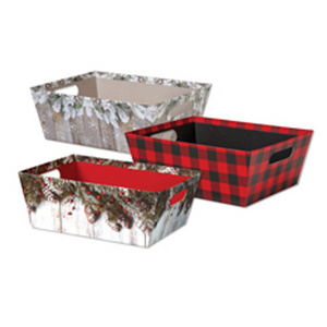 Wholesale custom large cardboard hamper gift basket market trays