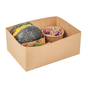 Rectangle fast food packaging burger box kraft paper custom chicken wing burger box