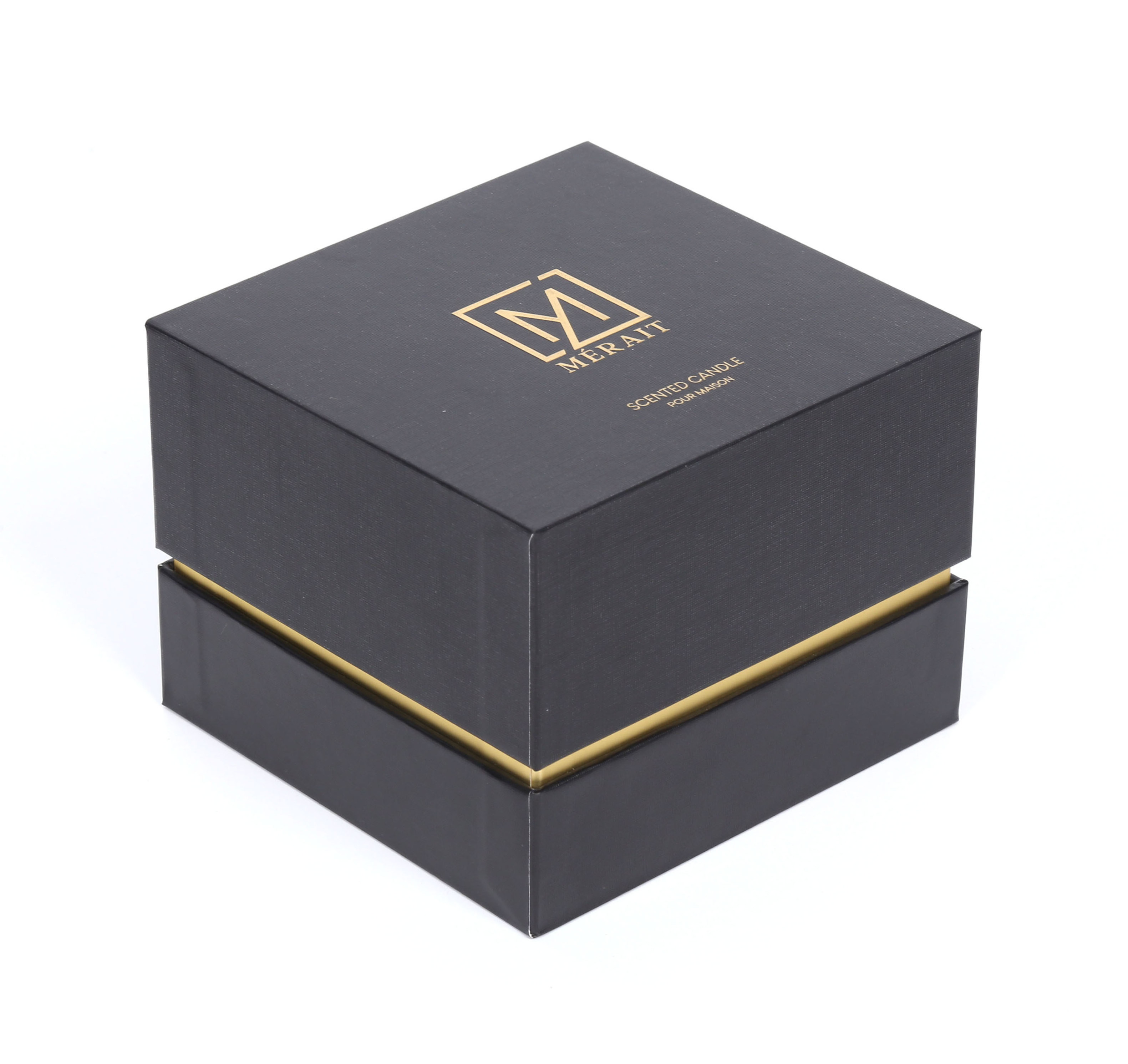 Luxury custom logo 2 piece paper cardboard candle box rigid candle gift box candle packaging box with insert