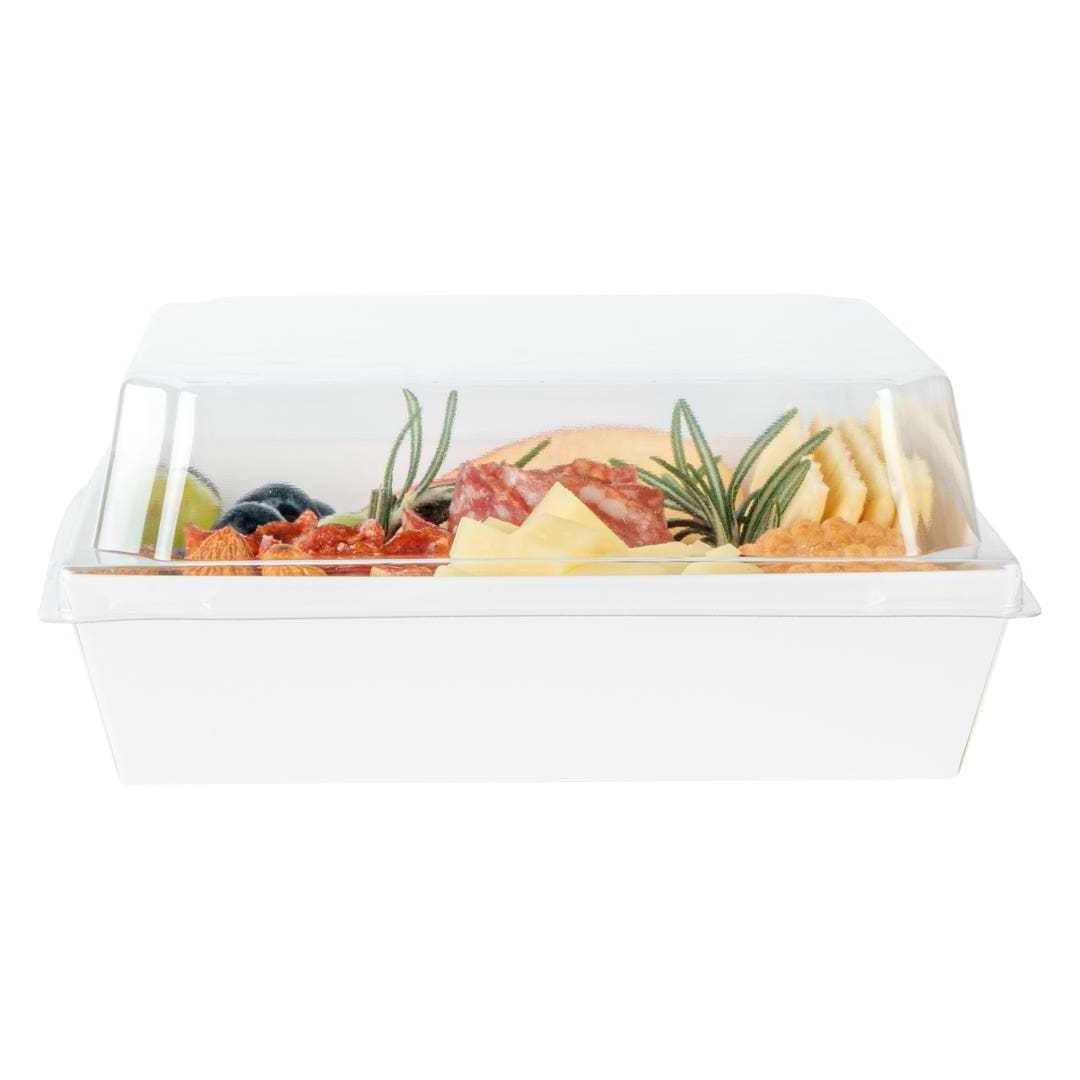 Large fruit sushi salad paper box lunch food tray disposable take away food containers with clear lid