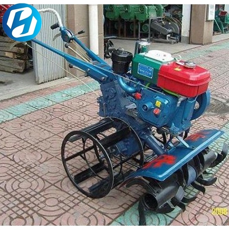 Best quality lower price 6.5hp-15hp diesel gasoline power tiller machine tractor trailer mini rotary tiller in india