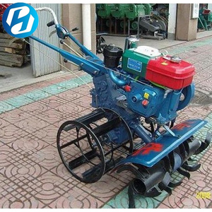 Best quality lower price 6.5hp-15hp diesel gasoline power tiller machine tractor trailer mini rotary tiller in india