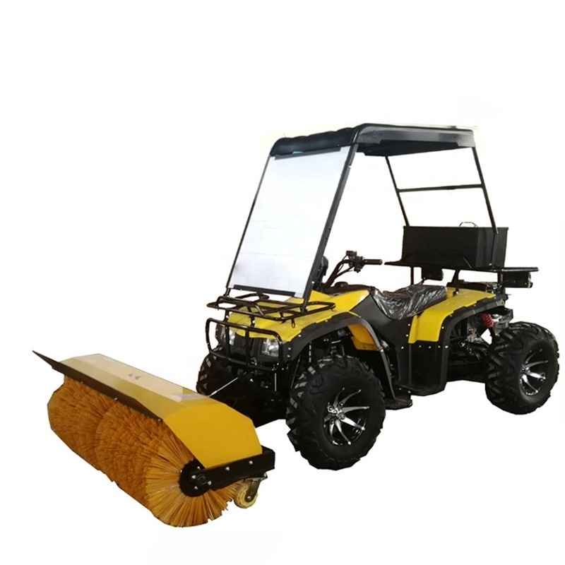 Outside use 15hp power 4 wheeler with snow plow,4 wheel tractor snow plow