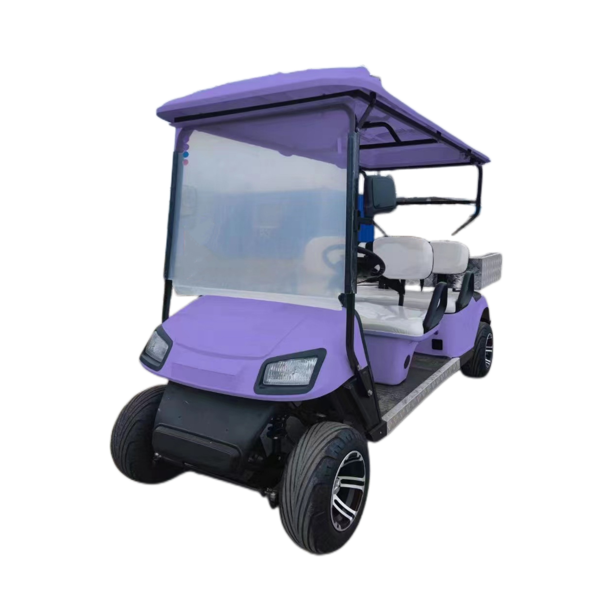 4-Seater Reception Shuttle Electric Sightseeing Bus, Low-Speed Golf Cart with Customizable Colors