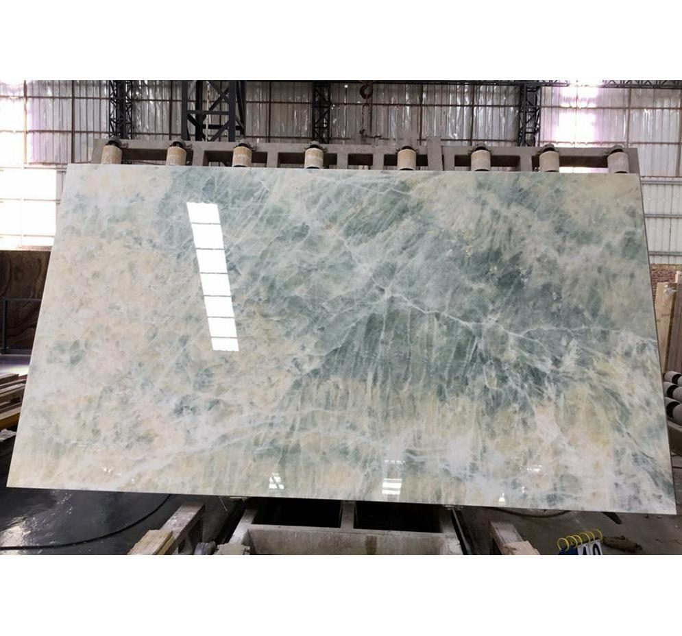 Quarry Blue Ice Onyx marble big slab 24x24 floor Tile factory Price Yunfu Stone