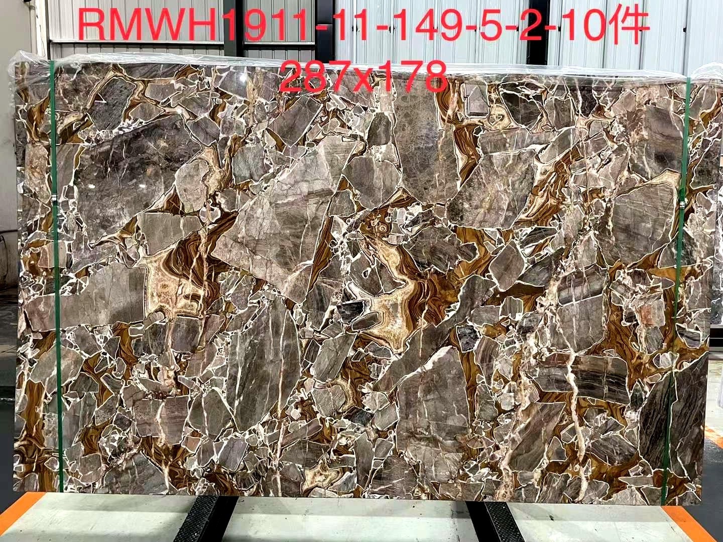 Unique natural stone golden brown marble gold vein black marble import marble