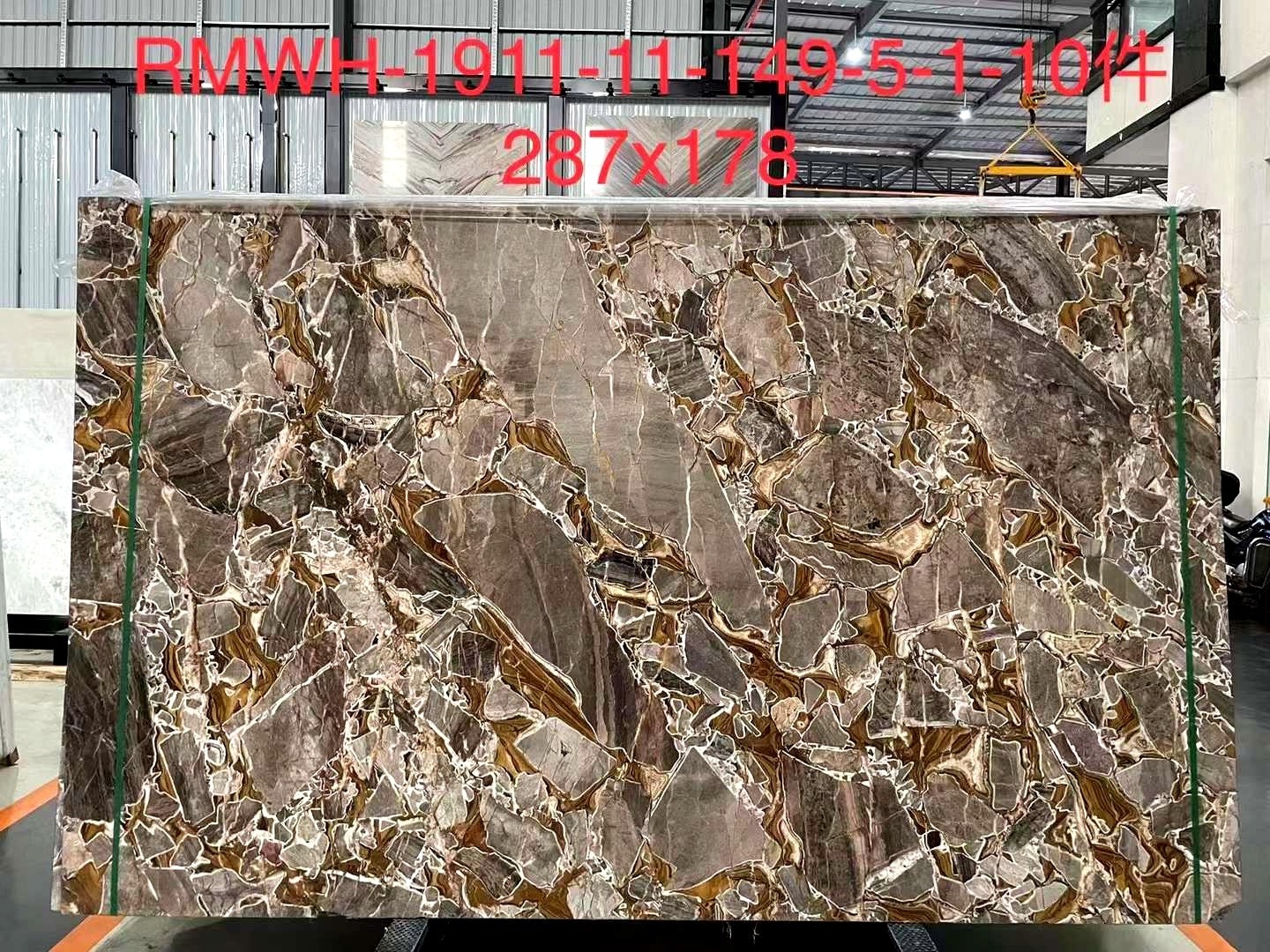 Unique natural stone golden brown marble gold vein black marble import marble