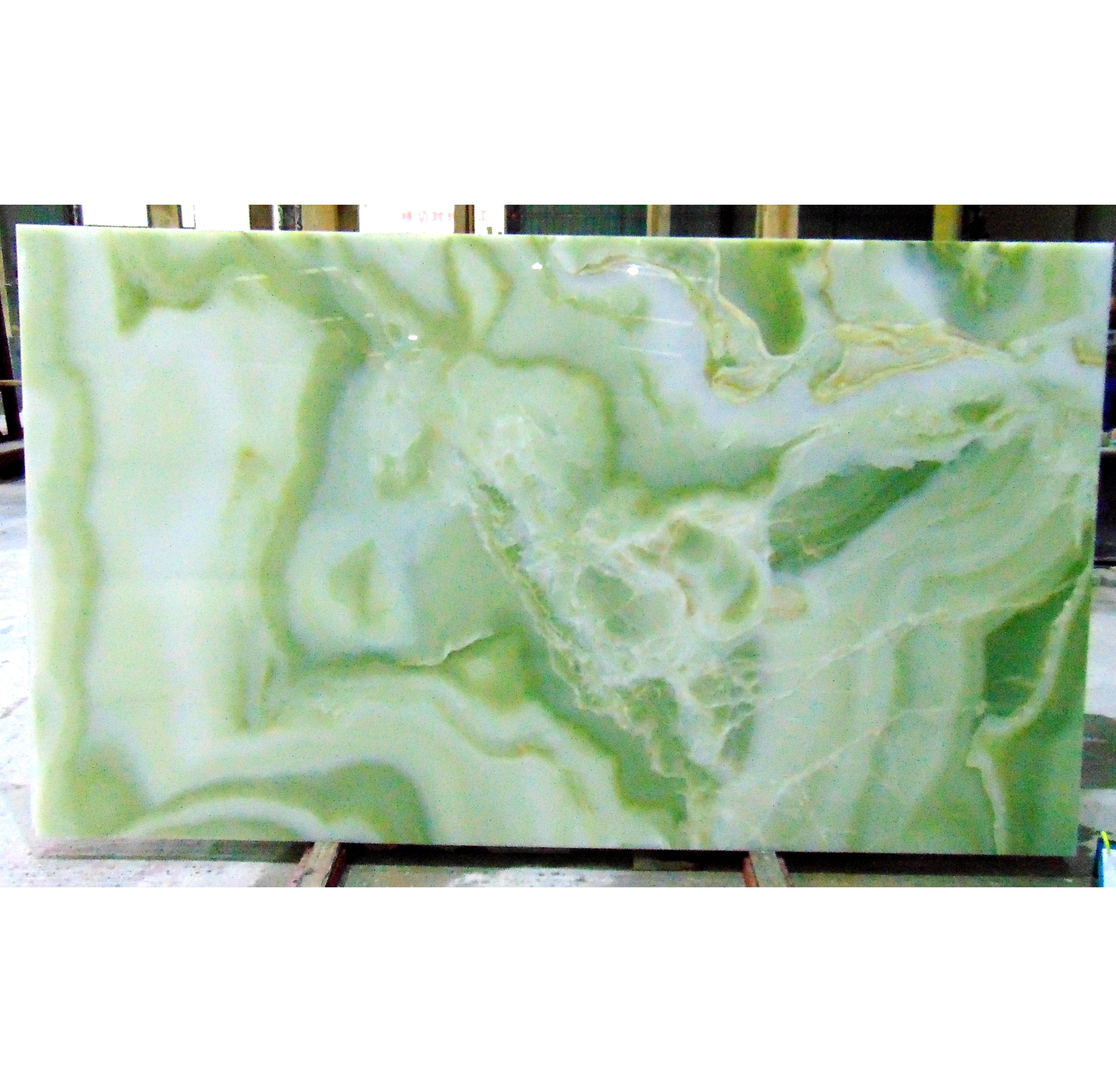 Natural stone transparent marble open book green onice onyx