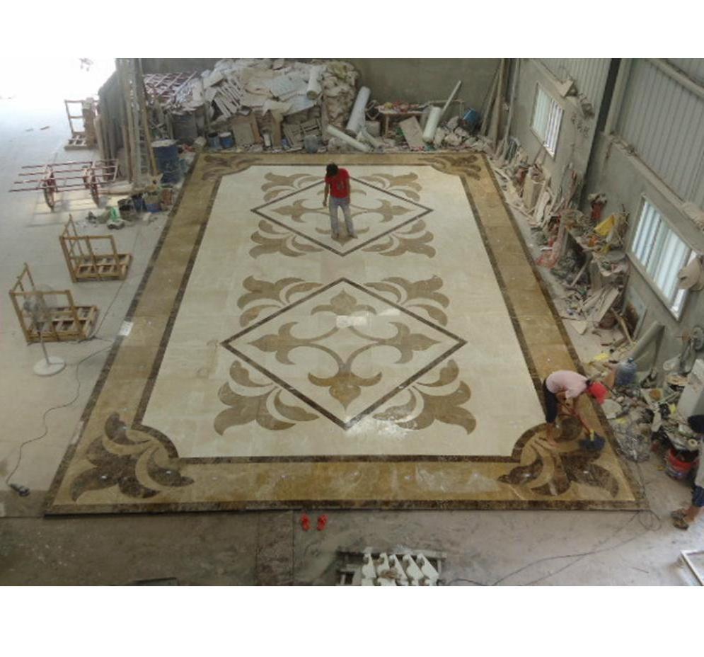 Natural stone marble design decorative wall waterjet medallions