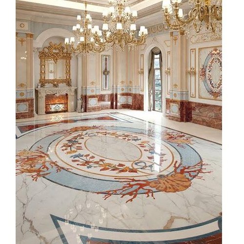 Natural stone marble design decorative wall waterjet medallions