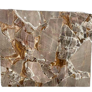 Unique natural stone golden brown marble gold vein black marble import marble