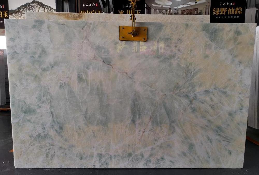 Quarry Blue Ice Onyx marble big slab 24x24 floor Tile factory Price Yunfu Stone