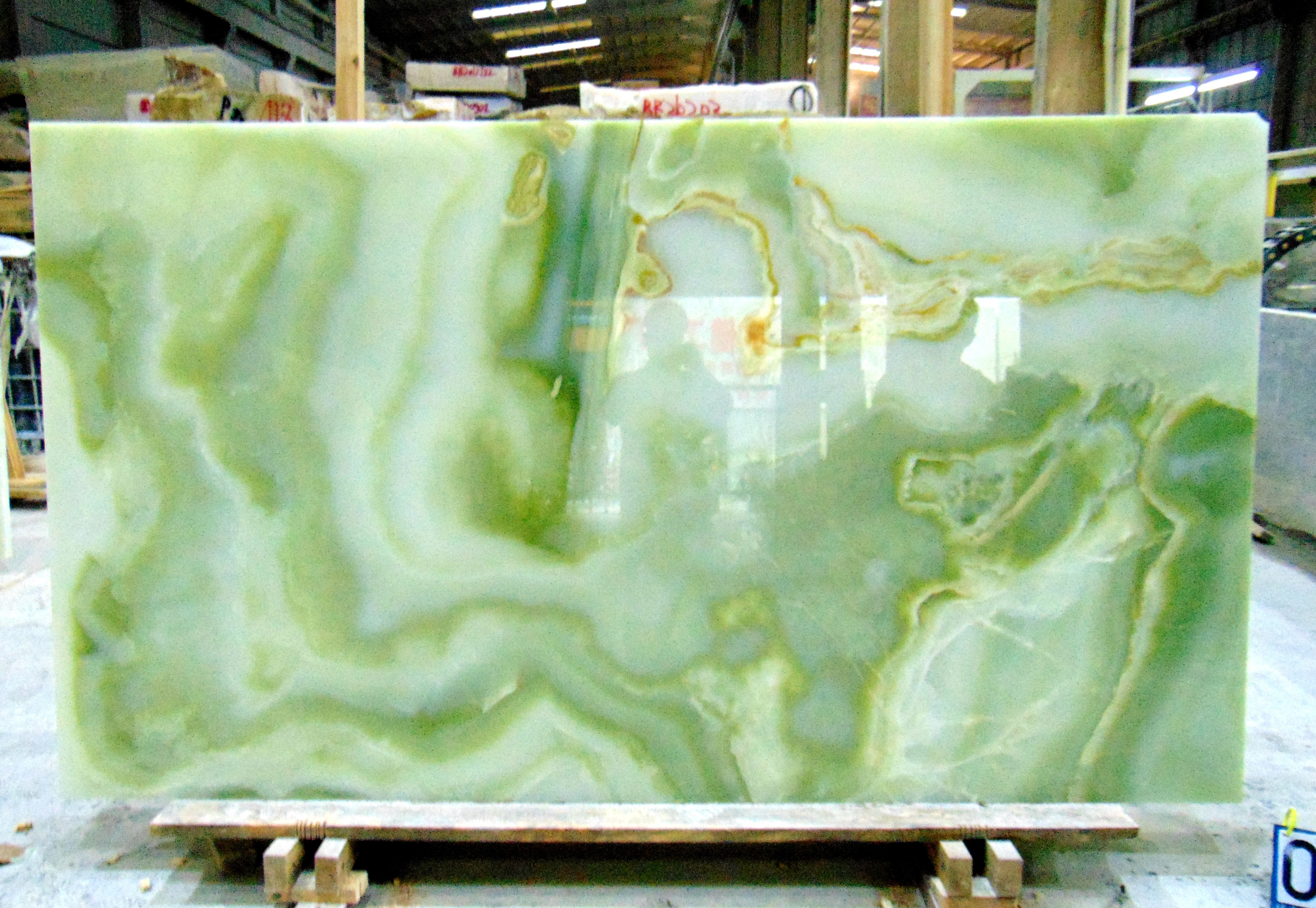 Natural stone transparent marble open book green onice onyx