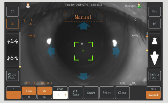 1~60mmHg IOP range Fully-automatic Tonometer Ophthalmic Equipment Non-contact Tonometer