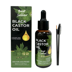 OEM Hot sell 100% Pure Cold Pressed Organic Jamaican Black Castor Oil Hair Growth Massage Eyelashes Eyebrows Growth Essence Oil