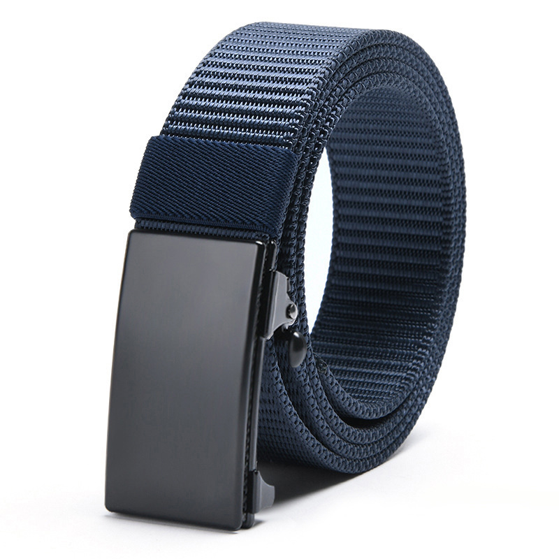 new toothless automatic buckle belt nylon canvas belt outdoor leisure breathable belt support customization