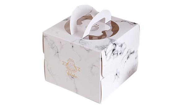 6 Inch 8 Inch Portable White Cake Box With Window Wind Mousse Birthday Plain Cake Box Dessert Packaging Box For Cake