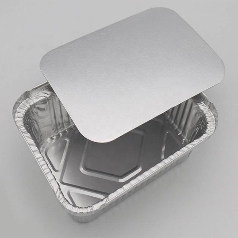 OEM Manufacturer's Disposable Rectangle Aluminum Foil Smart Lids Take out Cover for Beverages