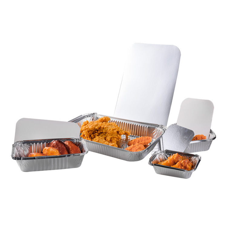 OEM Manufacturer's Disposable Rectangle Aluminum Foil Smart Lids Take out Cover for Beverages