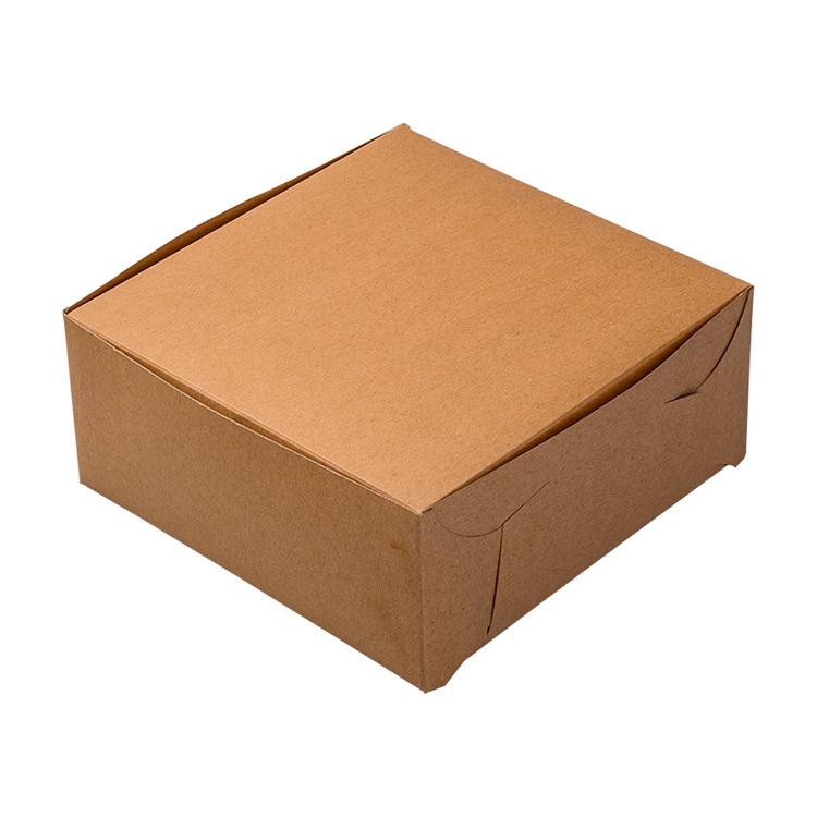 Custom Size Brown Pizza Boxes Packaging Small Cake Packaging Box Kraft Paper Bakery Boxes With Window