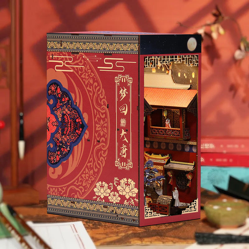 DIY Book Nook Ki Hot Selling 3D Wooden Puzzle Diy Miniature Dollhouse Back to Dreaming China Book Nook Kit For Christmas Gifts