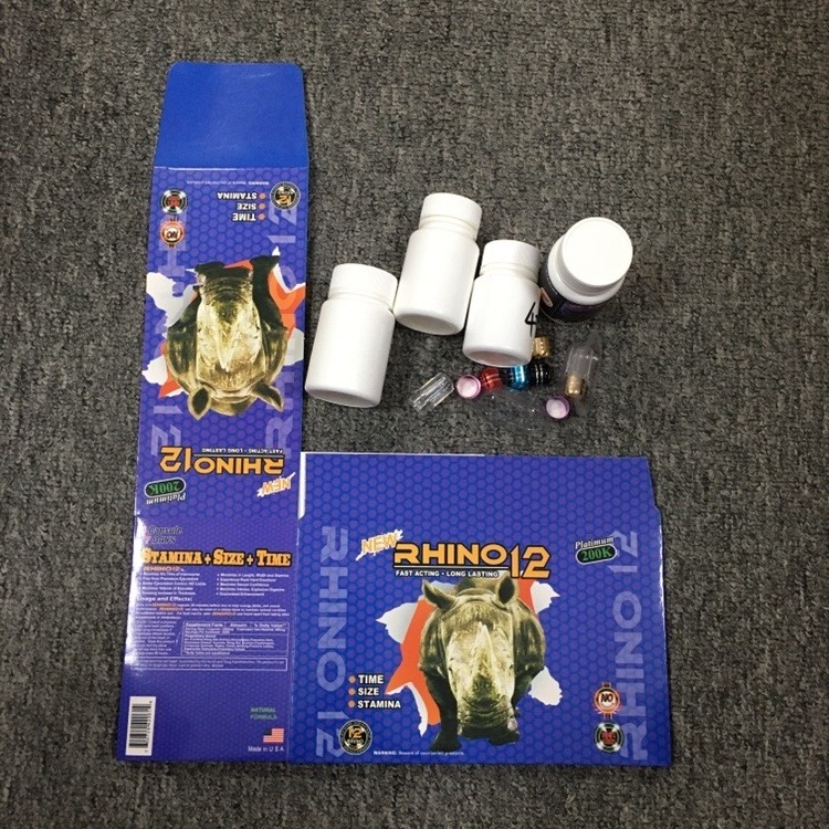 3d Display paper cards and box for Green SpanishFly Purple Spanish Fly Self-adhensive Labels Glue Energy Drink Rhino 300k label