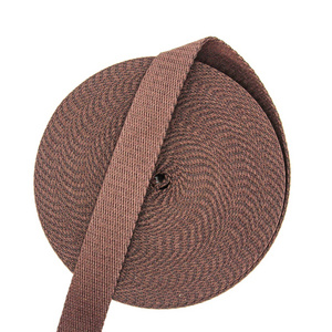 Factory custom high quality twill  1 inch cotton webbing strap  for bags belt clothing