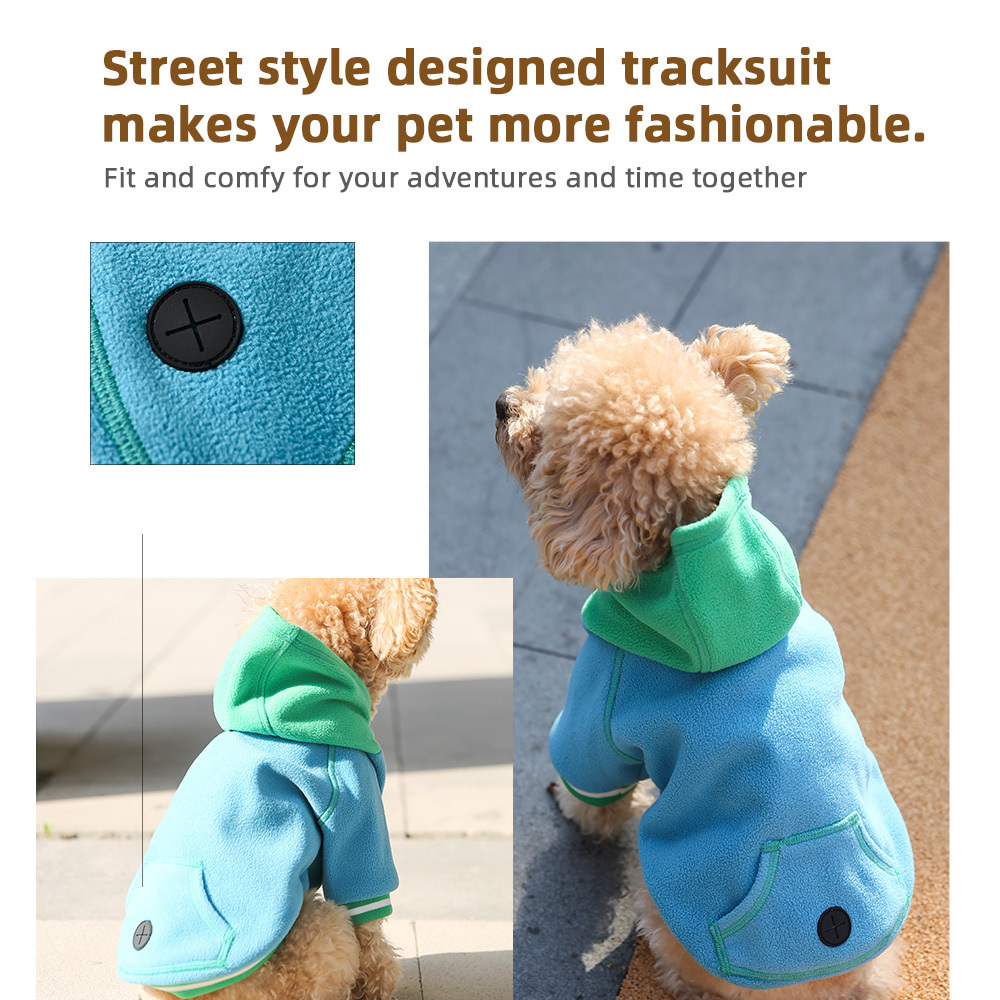 New Street Style Design Fashion Pet Clothes Polar Fleece Dog Hoodies With Pocket