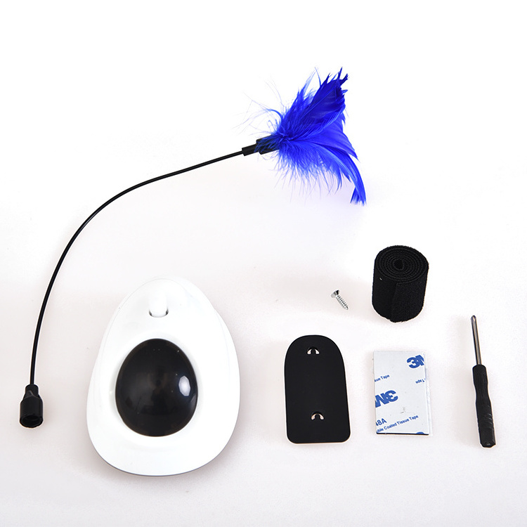 Interactive Electronic Laser Cat Toy, Removable Cat Electronic Rotating Feather Toys Pet Funny Stick Cat Teaser