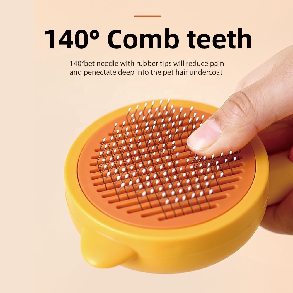 One-click Pet Remove Shedding Hair Tool Self-Cleaning Slicker Brush Comb Dog Cat Grooming Brush