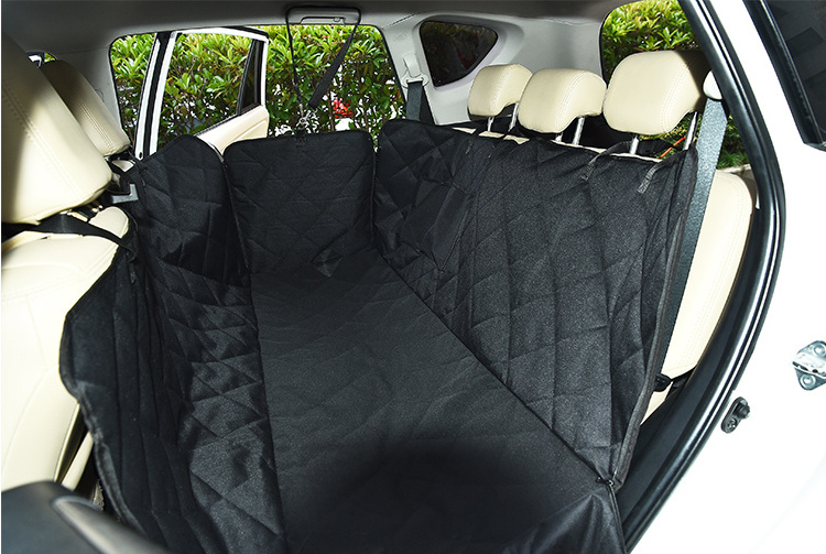 Dog Car Seat Covers, Waterproof Black Quilted Dog Car Back Seat Covers With Pet Travel Hammock For The Trunk Of The Car