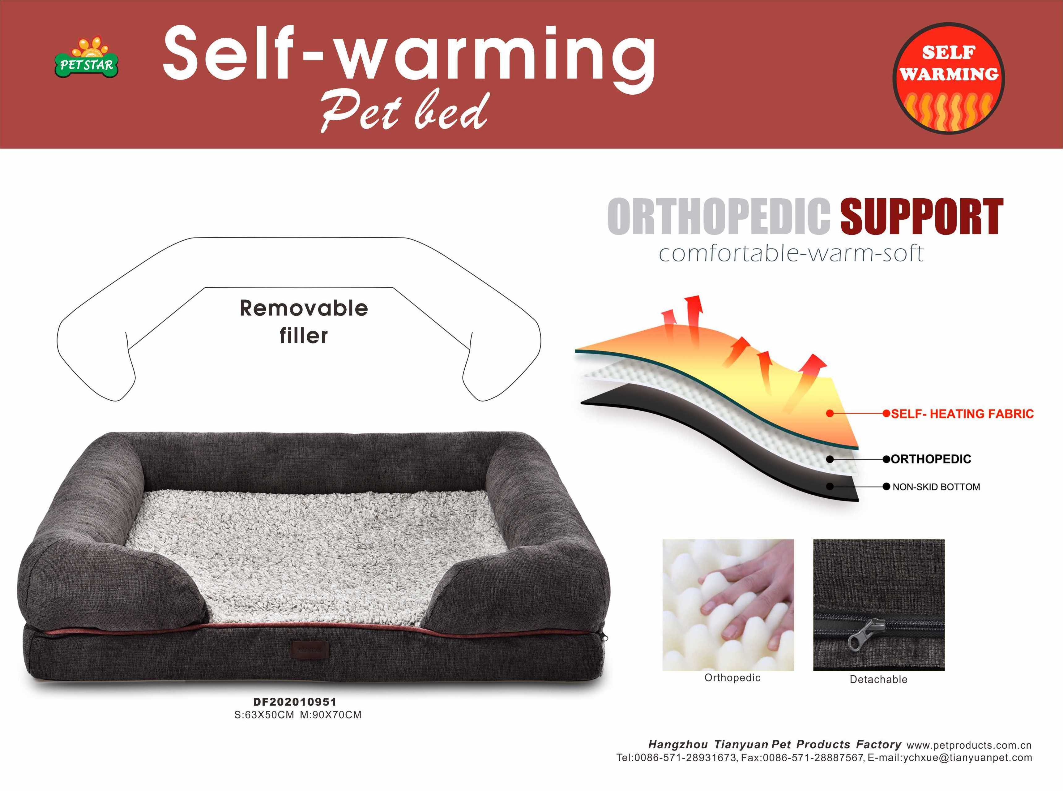 Petstar New Product Luxury Winter Warm Self-Heating Heated Pet Sofa Dog Bed