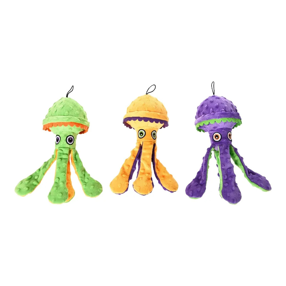 Petstar Customize Pet Toys Multi Colors Octopus Shape Squeaker Dog Plush Toys