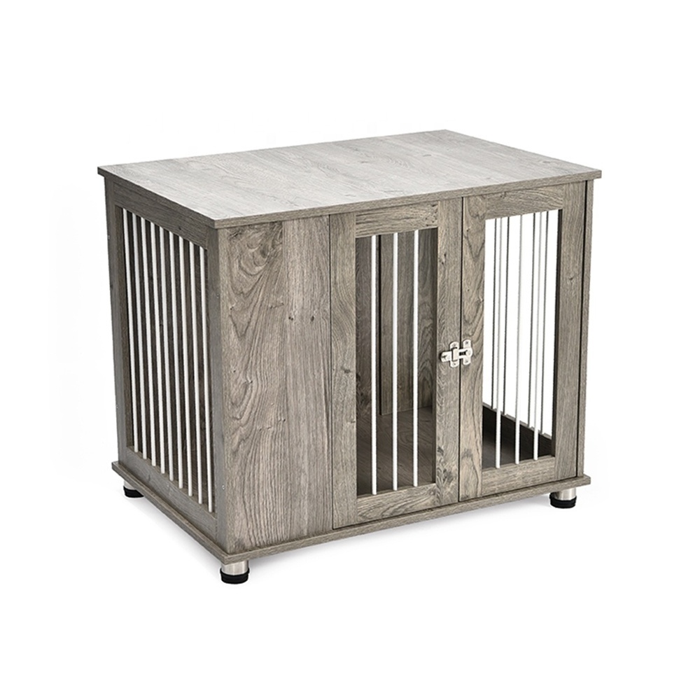 Hot Selling 2 In 1 Pet Furniture Indoor Solid Wood Decorative Cupboard Kennel House Cage Wooden Pet Dog Crate