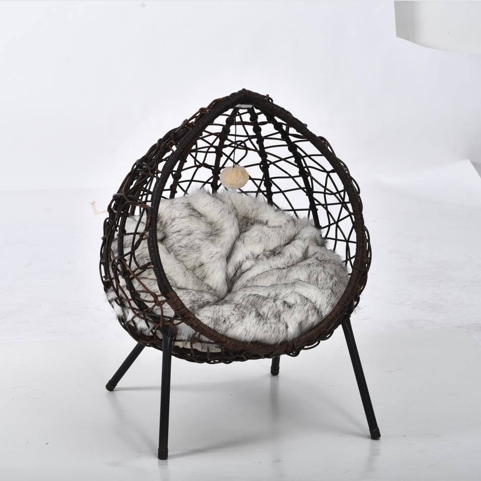 Petstar Indoor Modern Stylish Design Pet Furniture Washable Artificial Rattan Wicker Chair Cat Bed