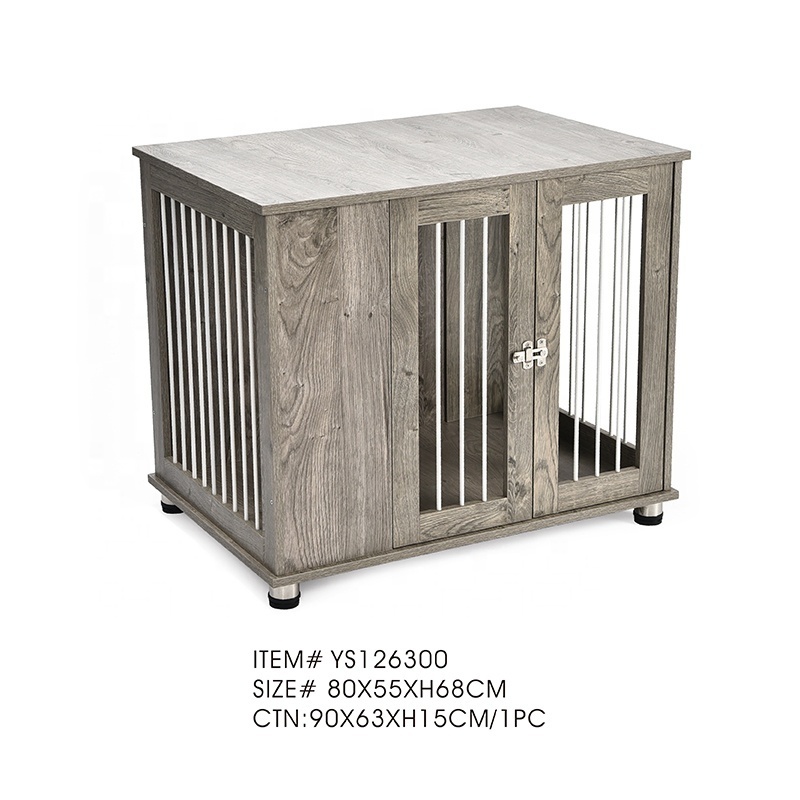 Hot Selling 2 In 1 Pet Furniture Indoor Solid Wood Decorative Cupboard Kennel House Cage Wooden Pet Dog Crate