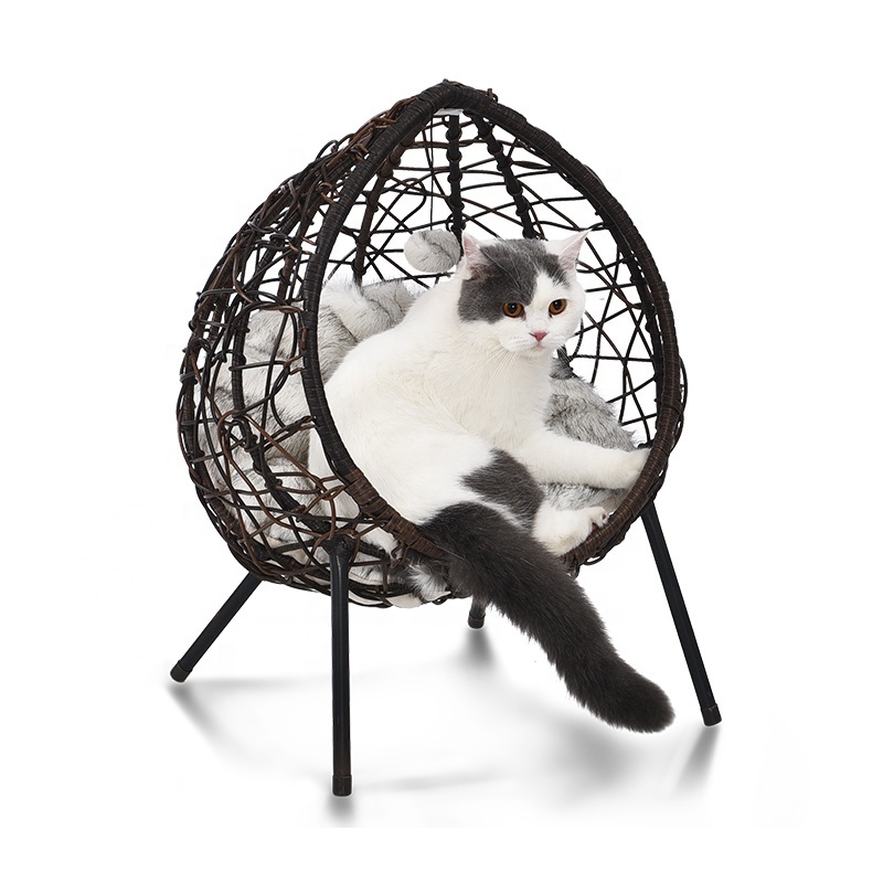 Petstar Indoor Modern Stylish Design Pet Furniture Washable Artificial Rattan Wicker Chair Cat Bed