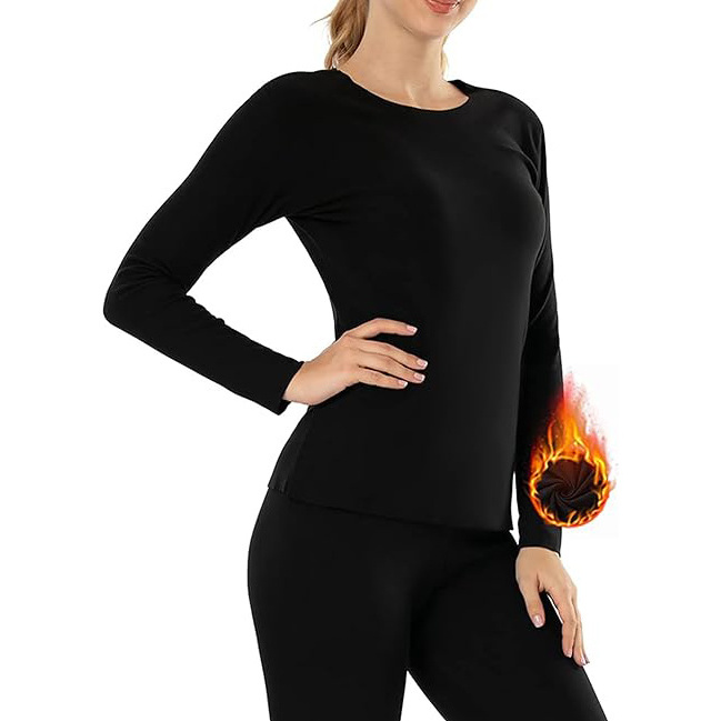 Winter fleece lined long underwear women ladies thermo inner wear thermal underwear set