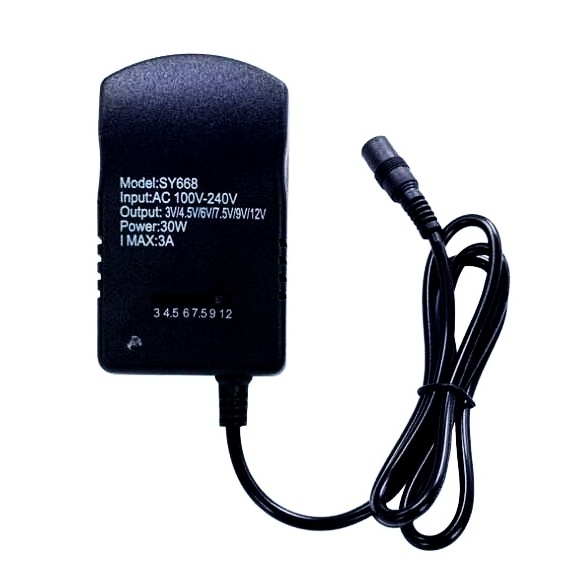 30W Universal Power Supply 3V 4.5V 6V 7.5V 9V 12V Adjustable Variable AC/DC Adapter 100V-240V AC to DC 3V~12V Converter 3A