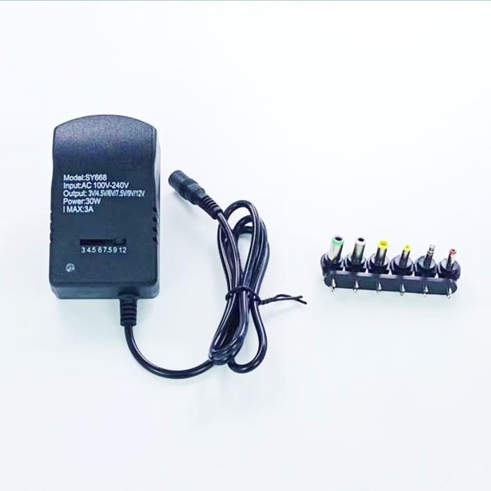 30W Universal Power Supply 3V 4.5V 6V 7.5V 9V 12V Adjustable Variable AC/DC Adapter 100V-240V AC to DC 3V~12V Converter 3A