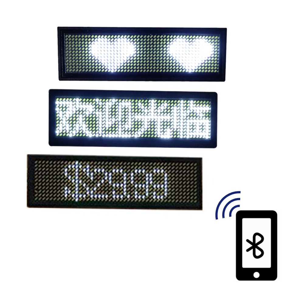 Factory led name badge display with USB rechargeable Mini Led name plate