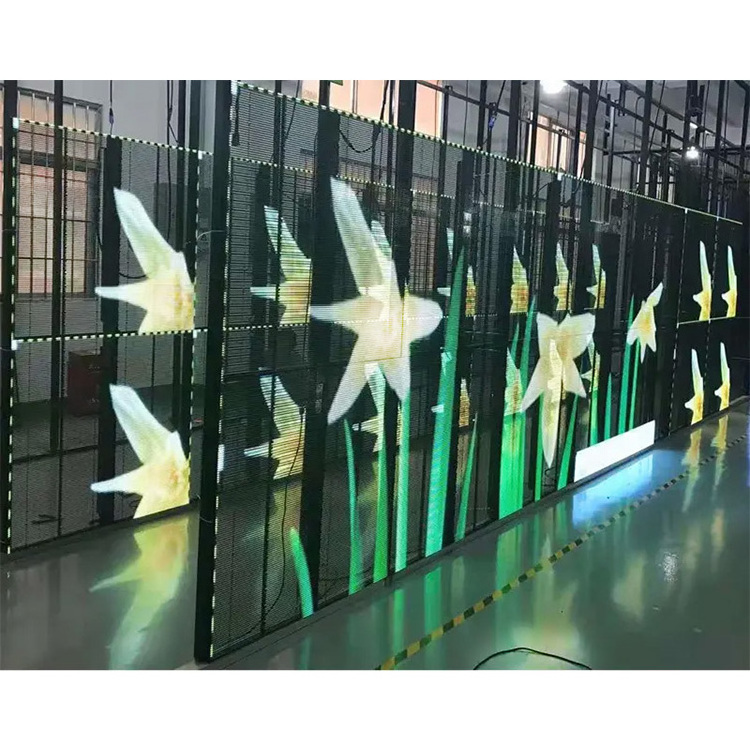 Outdoor Building Window Led Grid Display Wall Curtain Mesh P25 Led Transparent Screen