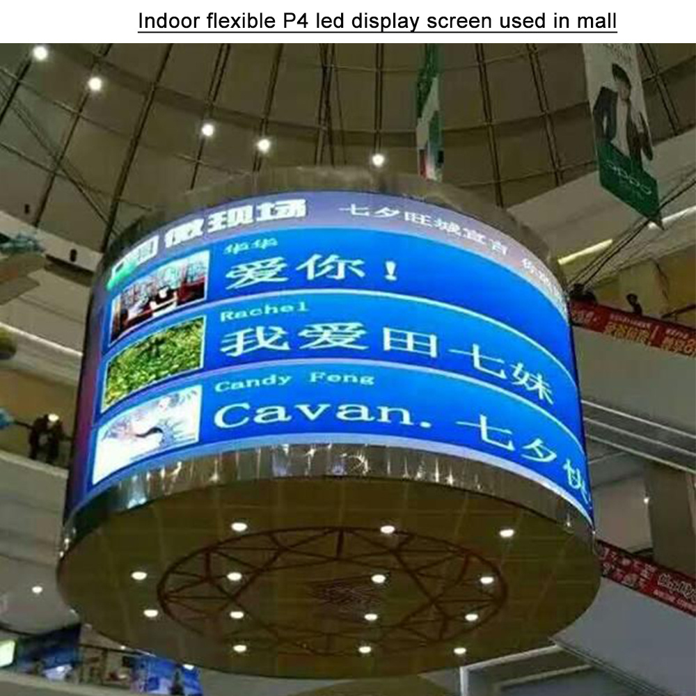 Indoor full color advertising round circle led display soft led panel P4 curve flexible led screen