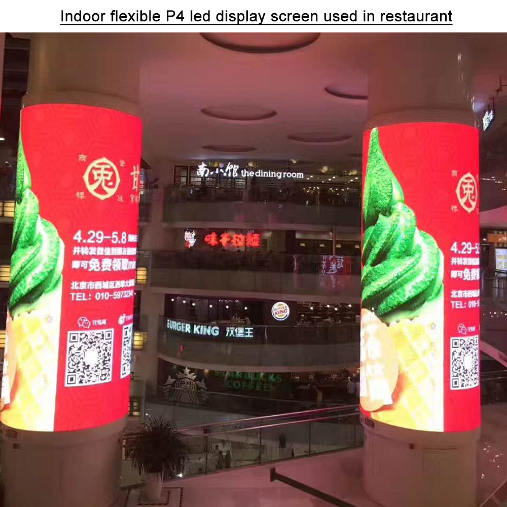 Indoor full color advertising round circle led display soft led panel P4 curve flexible led screen