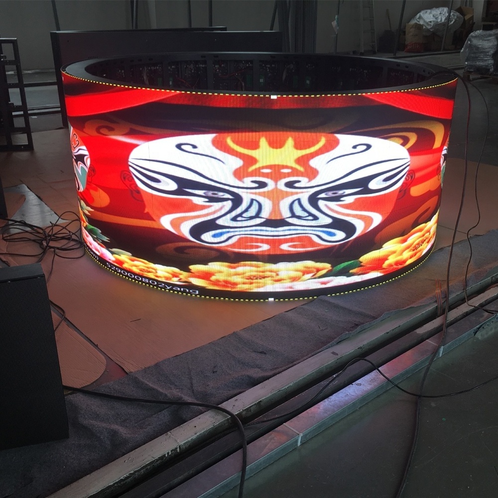 Indoor full color advertising round circle led display soft led panel P4 curve flexible led screen