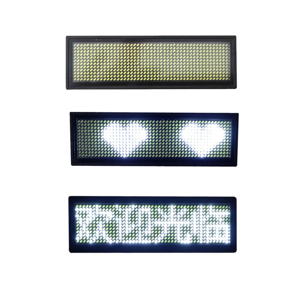 Factory led name badge display with USB rechargeable Mini Led name plate