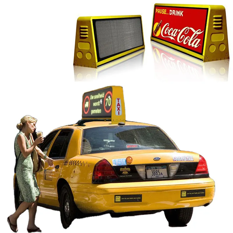 High brightness 3G 4G mobile advertising P5 car roof signs screen price taxi top led display