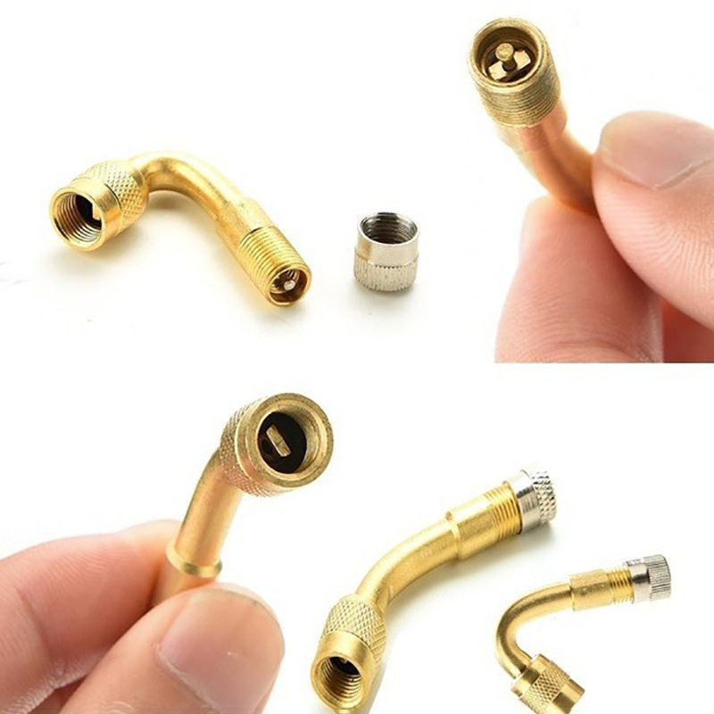 Air Tyre Valve Stem Extension Adapter Tire Repair Tool for Car Truck Motorcycle Bicycle Accessories 45 90 135 Degree Brass